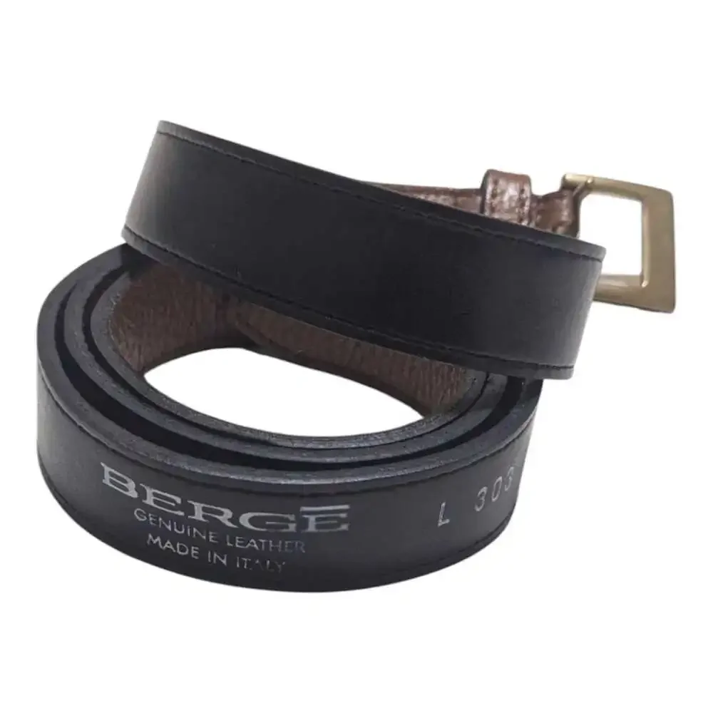 BERGE Genuine Black Leather Belt L303 Made‎ In Italy. M/L check measurements.
